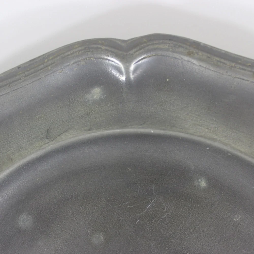 Antique Pewter Plate 10.5” Tray or Dish Drinks, Food Styling, Photography Prop - Picture 5 of 8